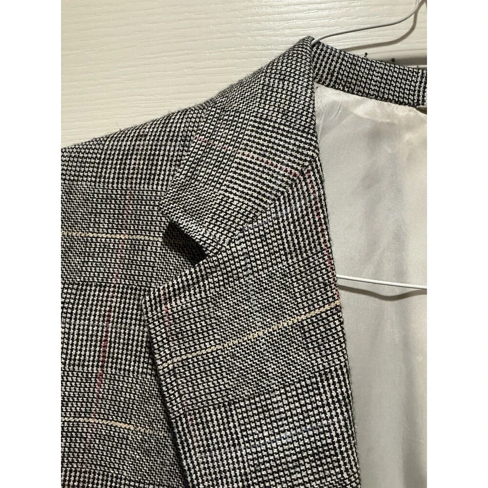 Vintage Oakloom Clothes Glen Plaid Sport Coat Blazer Sz 45 USA Union Made Currin